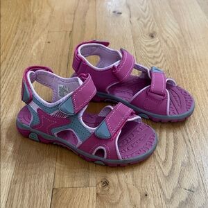Khombu Pink and Gray Kids Sandals